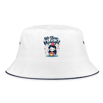 No Sleep Till Midnight - Bucket Hat - Weiß/Navy - Vorne
