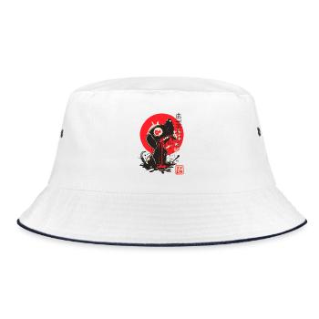 Japanischer kleiner Hund des Horror - Bucket Hat - Weiß/Navy - Vorne