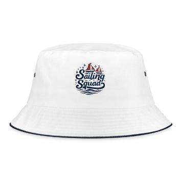 Sailing Squad – Maritime design for sailing fans - Bucket Hat - white/navy - Front