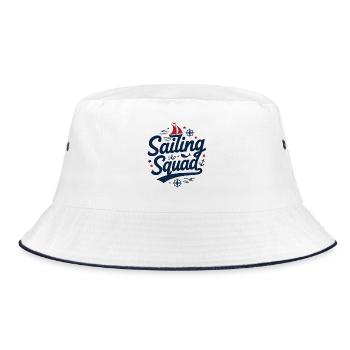 Sailing Squad – Maritime design for sailing fans - Bucket Hat - white/navy - Front