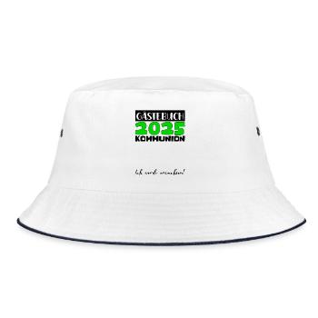Communion 2025 Guest Book Gift Girls Boys - Bucket Hat - white/navy - Front