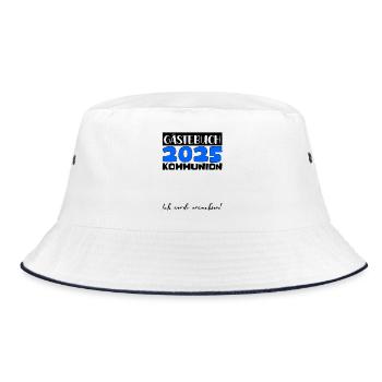 Communion 2025 Guest Book Gift Girls Boys - Bucket Hat - white/navy - Front