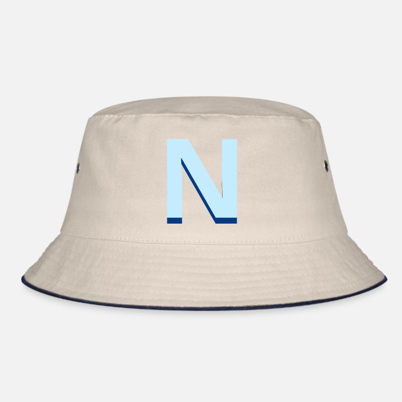 Pop und moderner blauer Buchstabe n Bucket Hat