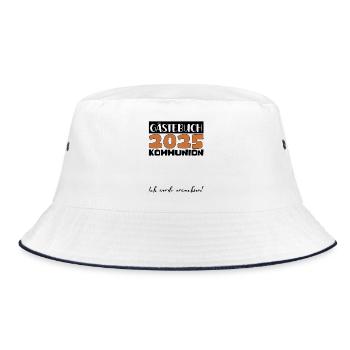 Communion 2025 Guest Book Gift Girls Boys - Bucket Hat - white/navy - Front