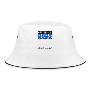 Confirmation 2025 Guest Book Decoration Girls Boys - Bucket Hat - white/navy - Front