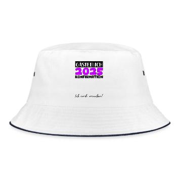 Confirmation 2025 Guestbook Decoration Girls Boys - Bucket Hat - white/navy - Front
