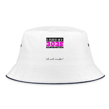 Confirmation 2025 Guest Book Decoration Girls Boys - Bucket Hat - white/navy - Front
