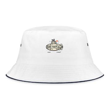 Versenke sie alle U-Boot - Bucket Hat - Weiß/Navy - Vorne