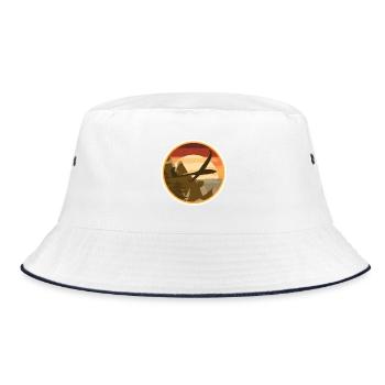 Rc Airplane Glider Model Airplane Pilot - Bucket Hat - white/navy - Front