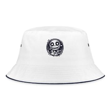 Creepy Ghost Man - Bucket Hat - white/navy - Front