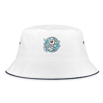 Die spritzige lustige Toilette - Bucket Hat - Weiß/Navy - Vorne