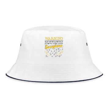 Saxophone Warning May - Bucket Hat - Weiß/Navy - Vorne