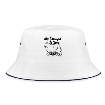 My Samoyed Is Tame Really - Bucket Hat - white/navy - Front