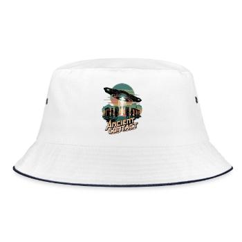 Ancient Astronaut Stonehenge UFO Encounter - Bucket Hat - white/navy - Front