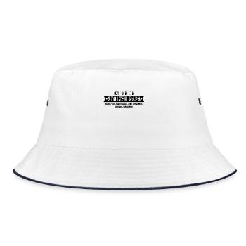 STOLZER PAPA ironischer PAPA Spruch lustig - Bucket Hat - Weiß/Navy - Vorne