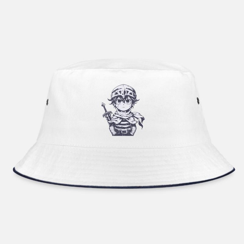 Little Forest Knight with Sword - Bucket Hat - white/navy
