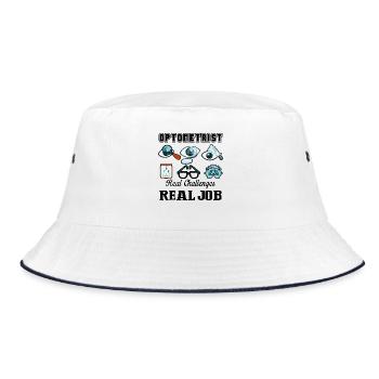 Optometrist Real Job - Bucket Hat - white/navy - Front
