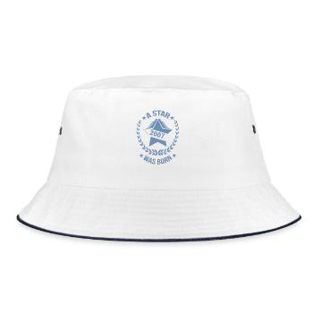 Geburtstag Stern geboren 2007 - Bucket Hat - Weiß/Navy - Vorne