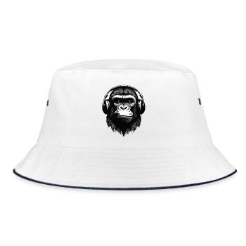gorilla, primate, monkey - Bucket Hat - white/navy - Front