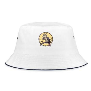 Old parrot on a branch - Bucket Hat - white/navy - Front