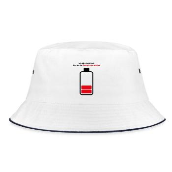Ich bin nicht faul, ich bin im Energiesparmodus. - Bucket Hat - Weiß/Navy - Vorne