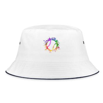 Baseball Paintsplashes Softball Baseball - Bucket Hat - Weiß/Navy - Vorne