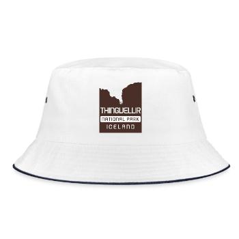 Thingvellir National Park - Iceland - Bucket Hat - white/navy - Front