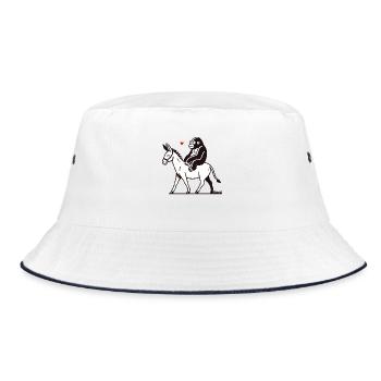 Gorilla riding a donkey - Bucket Hat - white/navy - Front