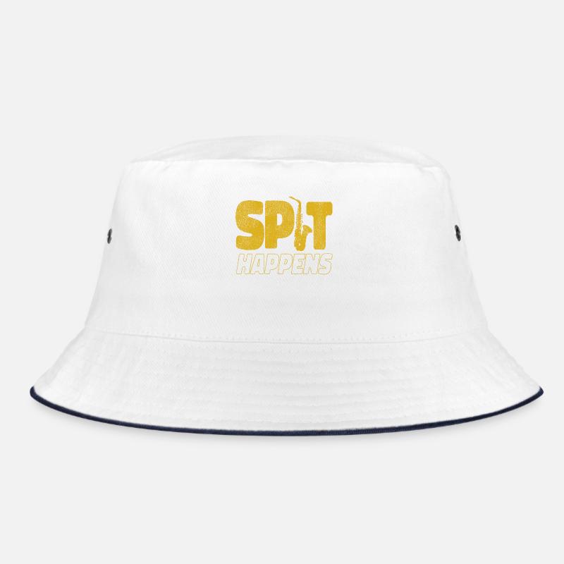 Saxophone Pun Spit Happens Bucket Hat