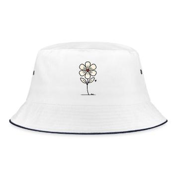 Flower with heart - Bucket Hat - white/navy - Front