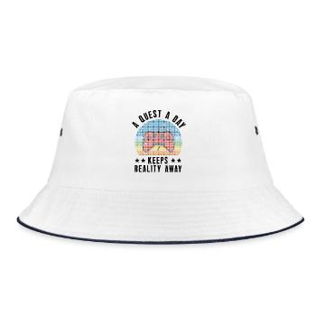 Play Gamer A Quest A Day - Bucket Hat - white/navy - Front
