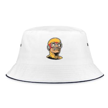 Old Super Hero - Bucket Hat - white/navy - Front