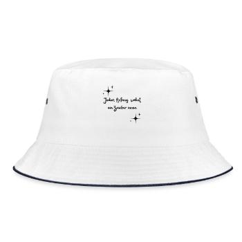 Jedem Anfang wohnt ein Zauber innen - Bucket Hat - Weiß/Navy - Vorne
