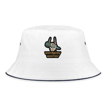 Poetry Slam Pun Warrior Slam Poetry - Bucket Hat - white/navy - Front