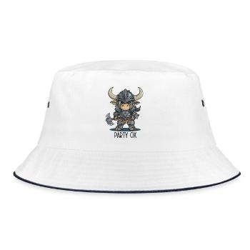 Party Ox – Knight Ox Hero Group - Bucket Hat - white/navy - Front
