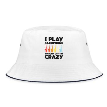 Saxophone I Play Saxophone To Burn - Bucket Hat - Weiß/Navy - Vorne