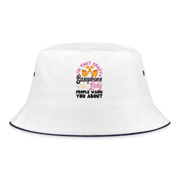 Saxophone I'm That Crazy Saxophone - Bucket Hat - Weiß/Navy - Vorne