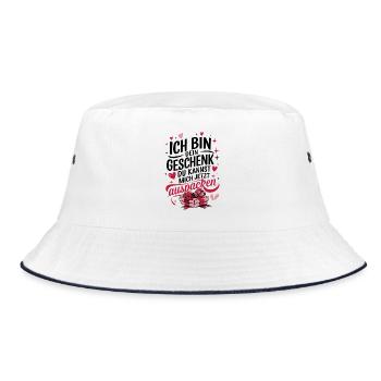 Valentinstag Paar Jahrestag Ich bin dein Geschenk - Bucket Hat - Weiß/Navy - Vorne