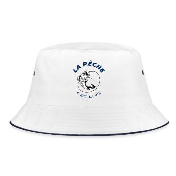 la pêche c est la vie,Humour,cadeau pêcheur - Bob - blanc/marine - Devant