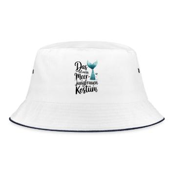 Das ist mein Meerjungfrauen Kostüm - Bucket Hat - Weiß/Navy - Vorne