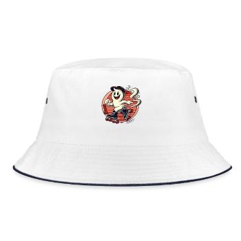 Stinkender kleiner Geist auf Rollschuhen - Bucket Hat - Weiß/Navy - Vorne