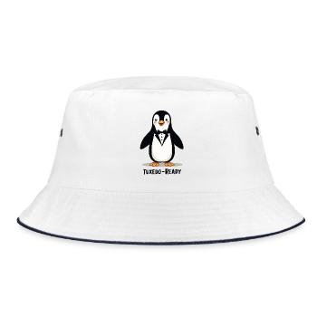 Tuxedo-Ready - Bucket Hat - Weiß/Navy - Vorne