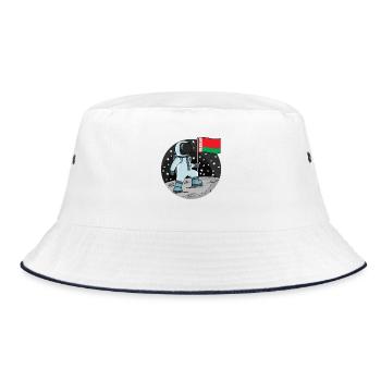 Astronaut Fahne Belarus - Bucket Hat - Weiß/Navy - Vorne