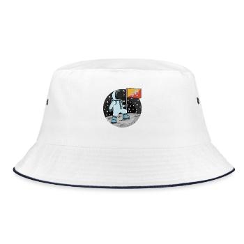Astronaut Flag Bhutan - Bucket Hat - white/navy - Front