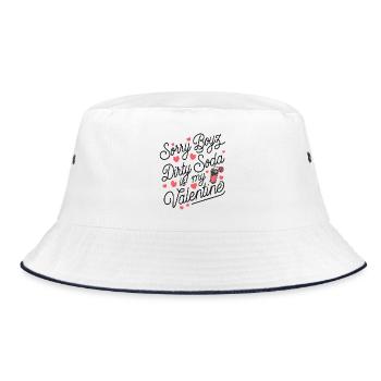 Sorry Boyz Dirty Soda is my Valentine - Bucket Hat - white/navy - Front