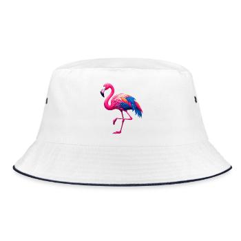 Flamingo - Bucket Hat - white/navy - Front