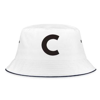 C - Bucket Hat - white/navy - Front