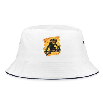 Monkey - Bucket Hat - white/navy - Front