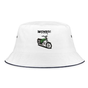 S51 (billiard green) // Illustration - Bucket Hat - white/navy - Front