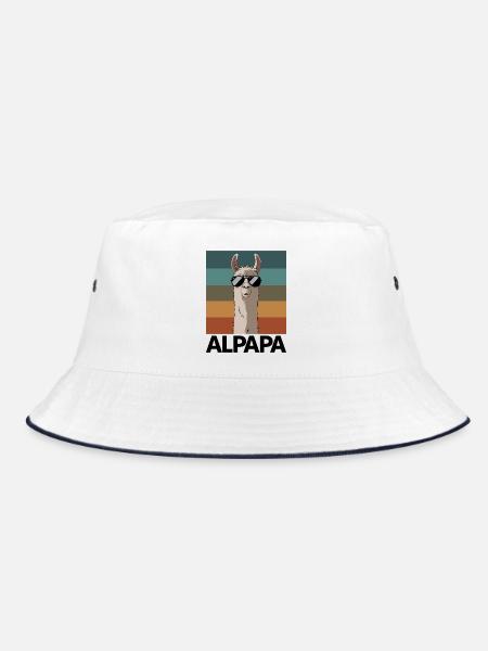Papa Alpaga Papa Drôle Lama Cadeau de Fête des Pères - Bob - blanc/marine - Devant